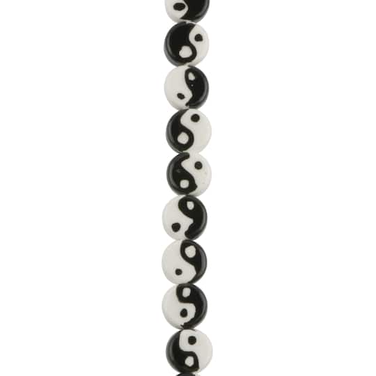 Black &#x26; White Ceramic Yin Yang Beads, 10mm by Bead Landing&#x2122;